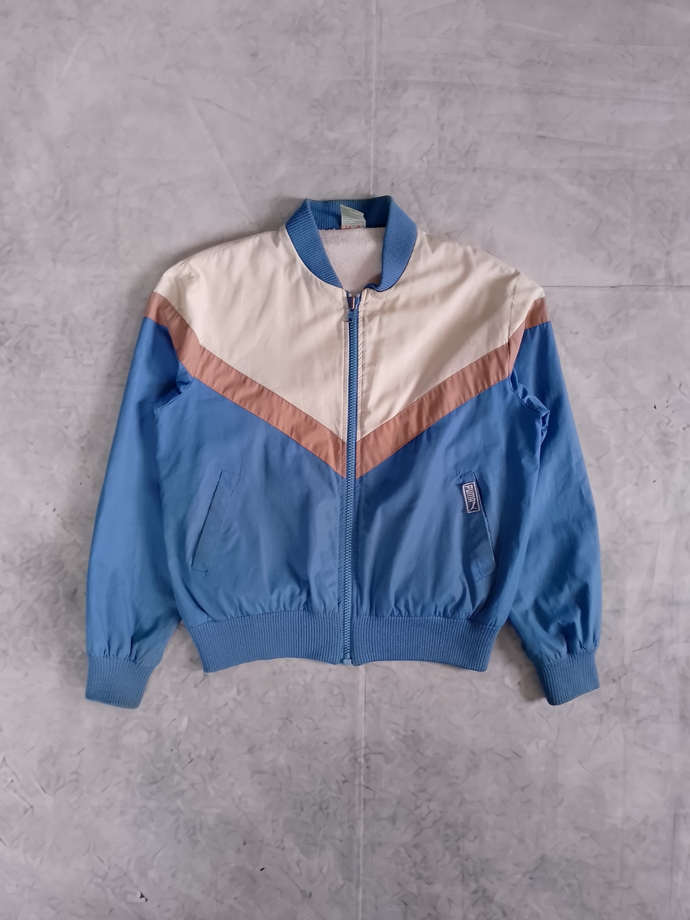 Vintage 80s PUMA Colorblock Bomber Jacket